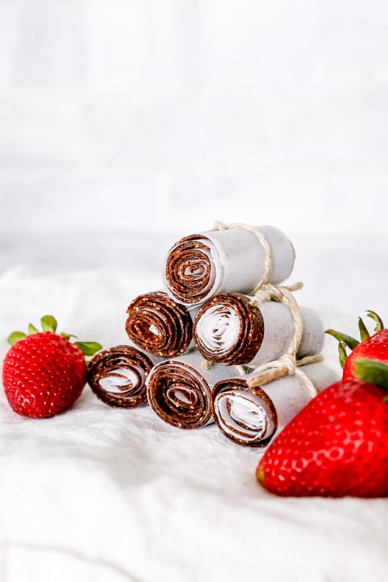 2-ingredient homemade strawberry fruit leathers that are super easy to make and that kids love.