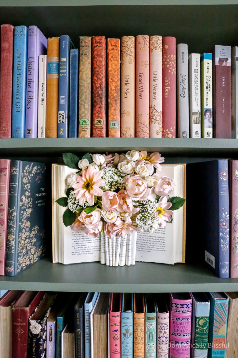 This DIY Book Flower Vase is a beautiful way to upcycle an old book and repurpose it into beautiful home decor for a book lover.