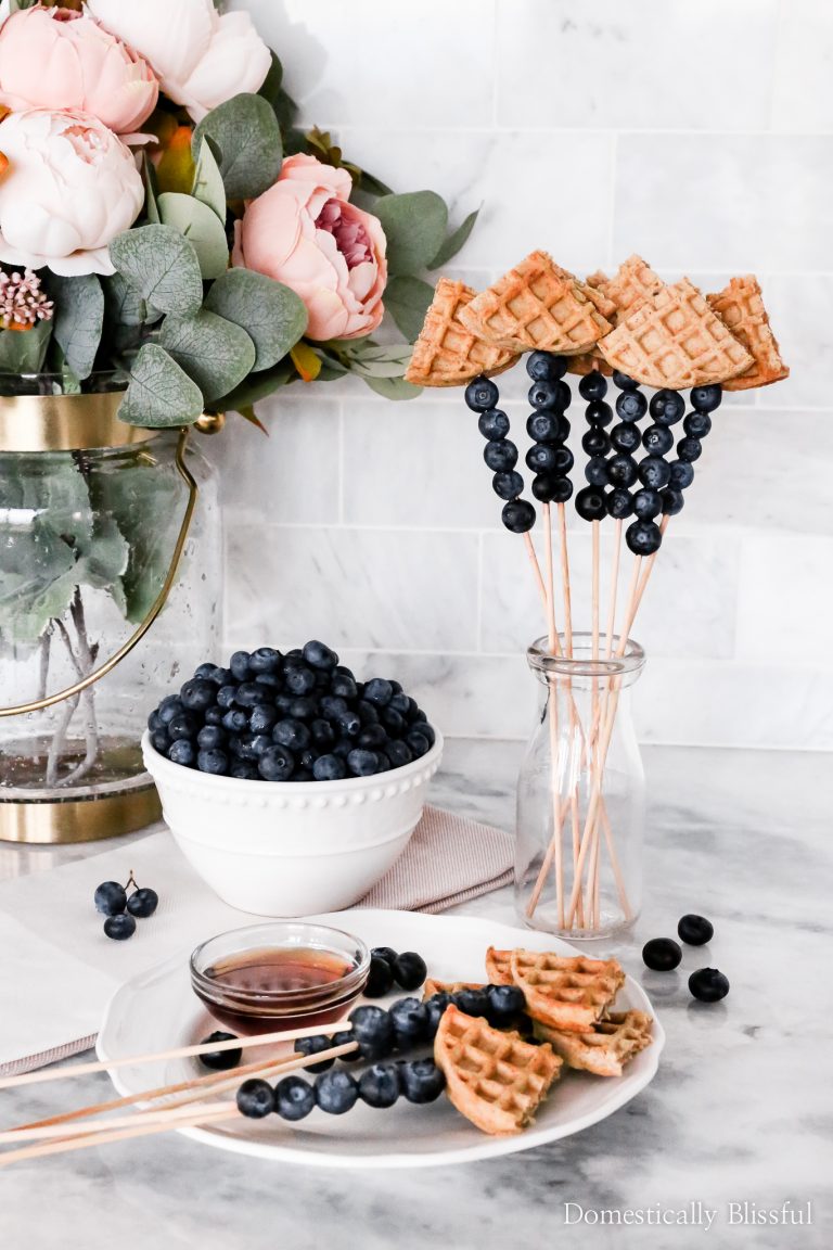 These Blueberry Waffle Wands are perfect for a brunch treat or a quick on the go snack!