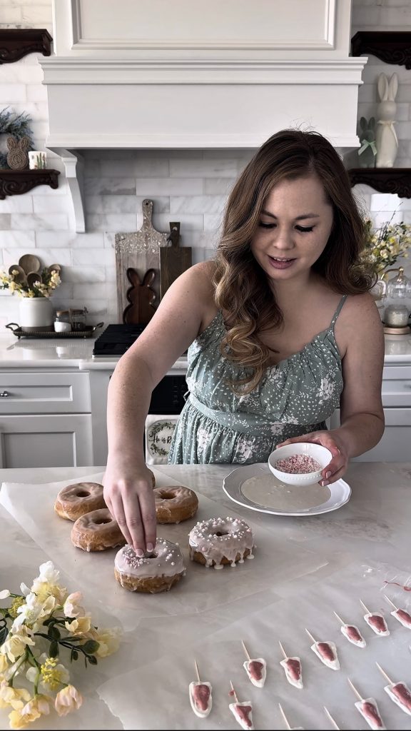 These Bunny Donuts are a fun way to decorate homemade or store-bought donuts for a spring party or Easter brunch.