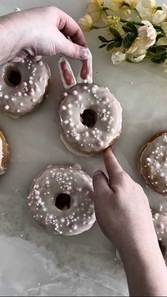 These Bunny Donuts are a fun way to decorate homemade or store-bought donuts for a spring party or Easter brunch.