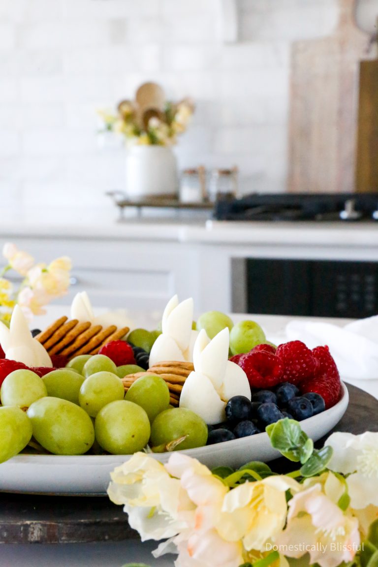 These Cheese Bunnies are so easy to make and are an adorable addition to a cheese board or charcuterie board.