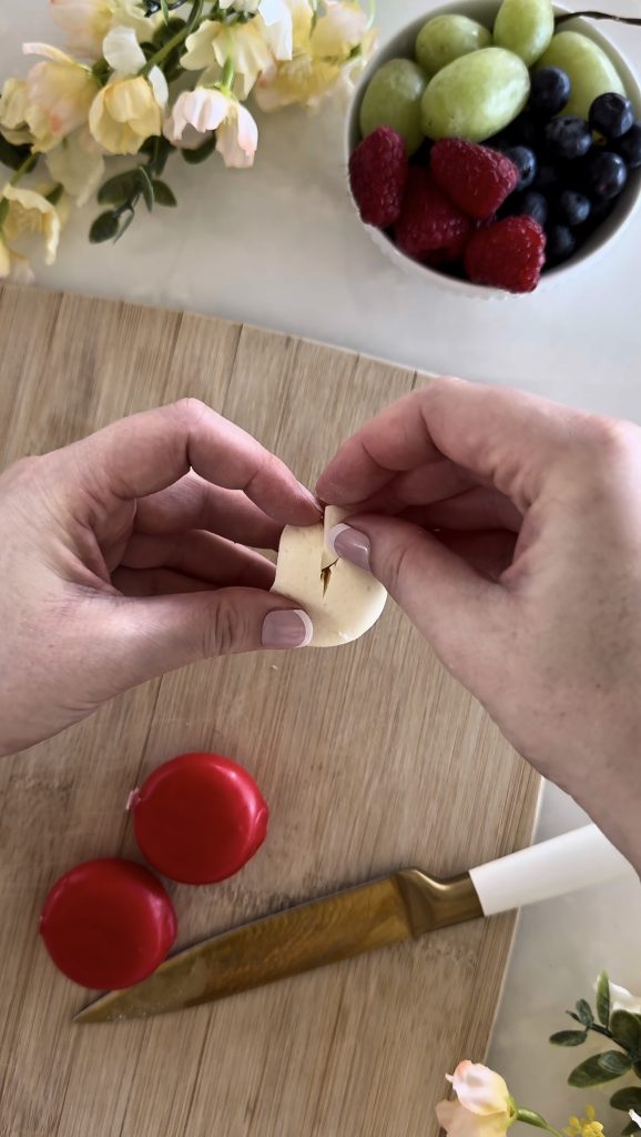 These Cheese Bunnies are so easy to make and are an adorable addition to a cheese board or charcuterie board.