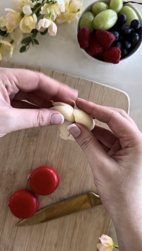 These Cheese Bunnies are so easy to make and are an adorable addition to a cheese board or charcuterie board.