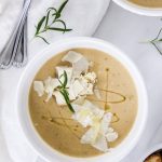 This Creamy White Bean Soup is made with simple ingredients yet is packed full of warm & cozy flavors. This soup is blended together using the Calphalon Precision Control™ Blender from Target for a perfectly creamy texture you will love!