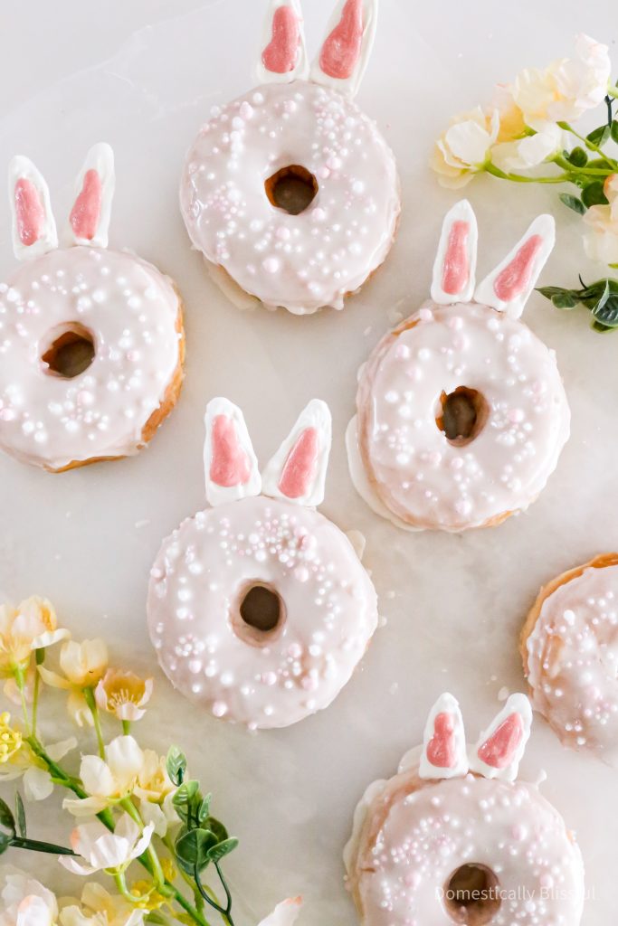 These Bunny Donuts are a fun way to decorate homemade or store-bought donuts for a spring party or Easter brunch.