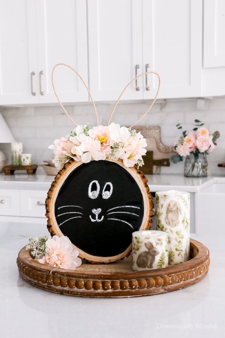 This DIY Chalkboard Bunny is a fun way to add a customizable Easter sign to your spring decor.