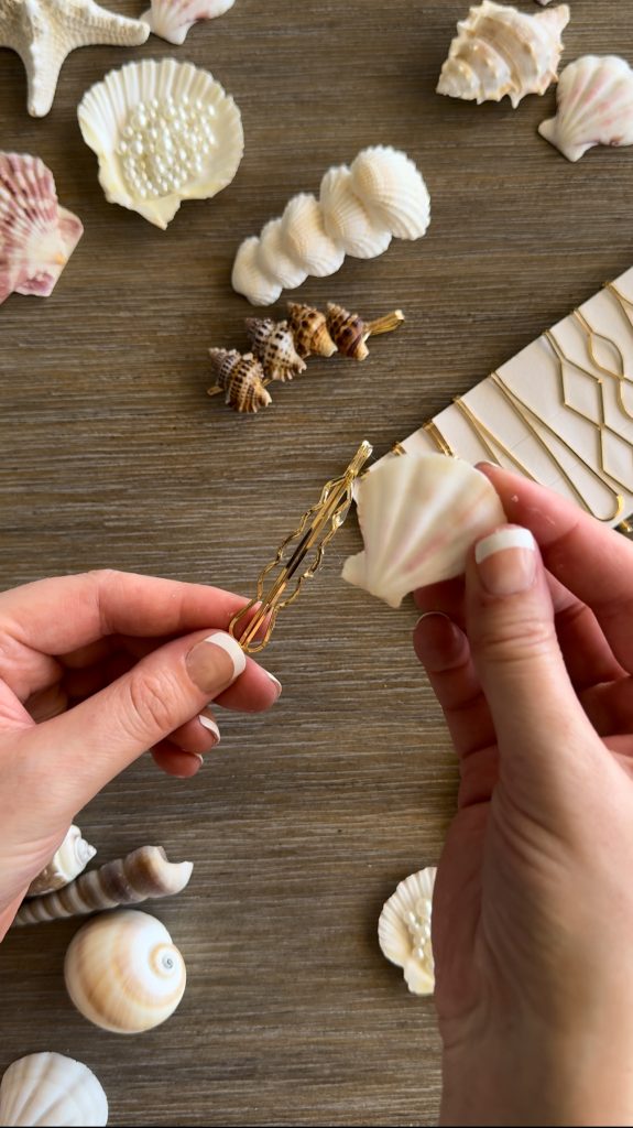 These DIY Seashell Hair Pins are a fun summer craft made with hair pins, seashells, and fake pearls.