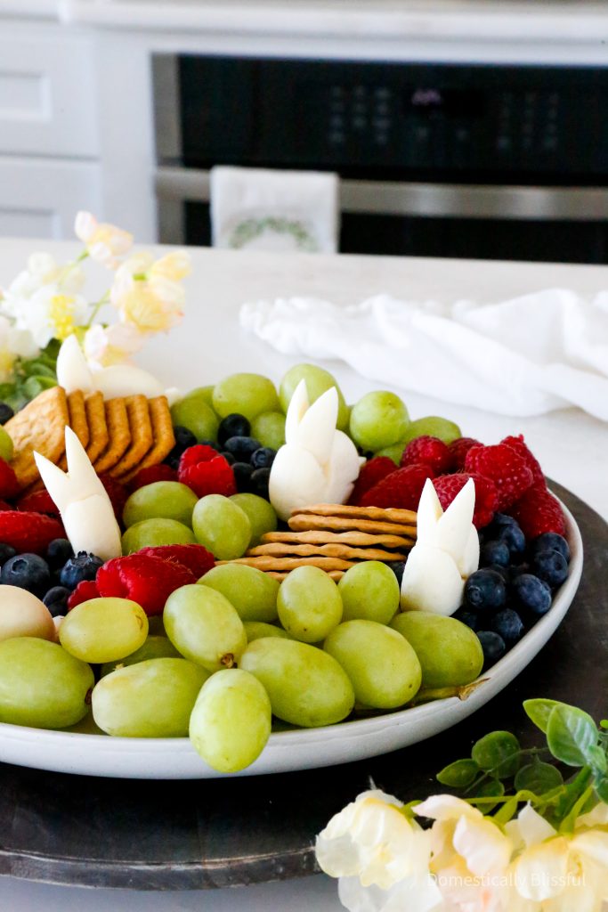 These Cheese Bunnies are so easy to make and are an adorable addition to a cheese board or charcuterie board.