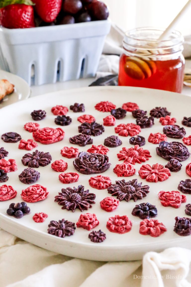 This Berry Flower Butter Board is made with 3 ingredients and is a fun way to elevate your butter for a spring brunch or summer party.
