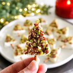 These Mini Cheese Christmas Trees can be made with only 4 ingredients, making it a super quick and easy Christmas appetizer for a holiday party.