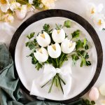 This Egg Tulip Bouquet is a fun way to display and enjoy boiled eggs this Easter & spring season.