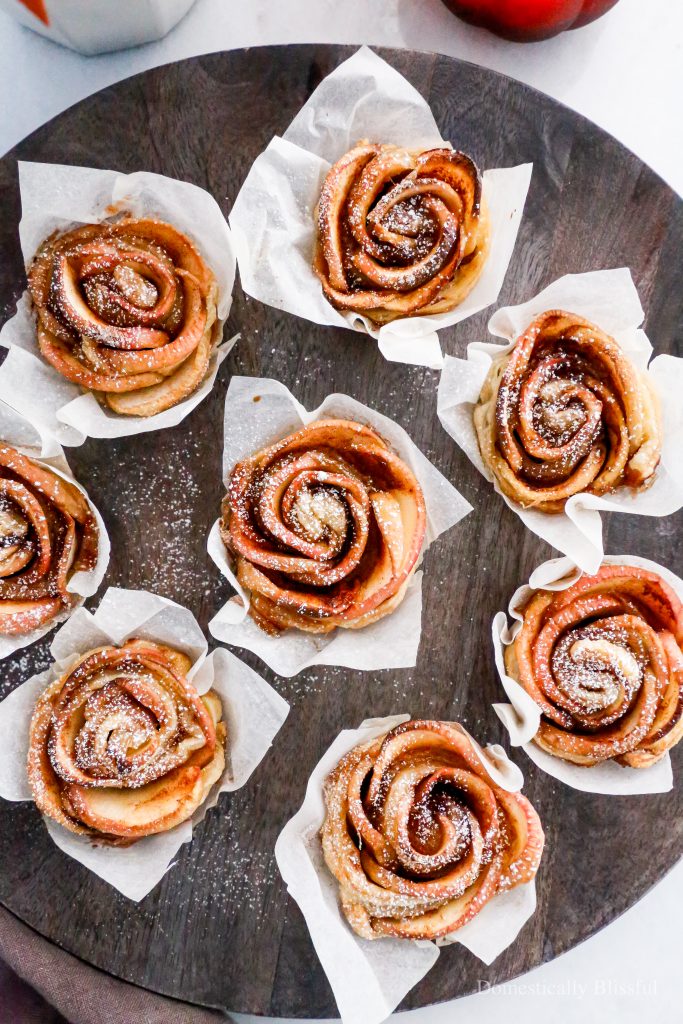 These Puff Pastry Apple Roses are a romantic and sweet fall treat that's perfect for Thanksgiving brunch or Friendsgiving dessert.