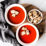 These Garlic Herb Parmesan Croutons are the perfect soup topper addition to your family soup night at home! 