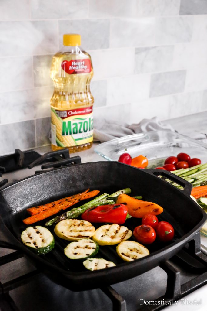 This Marinated Grilled Vegetables with whipped feta and honey is the perfect side dish for your next Mediterranean dinner. 