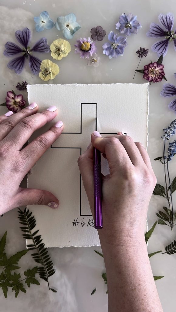 This DIY He is Risen Flower Cross is a beautiful way to create art for your home this Easter.
