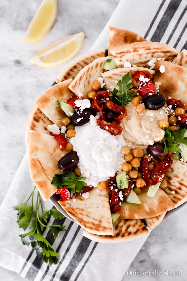 These Healthy Greek Nachos are a fun and simple dinner solution full of fresh ingredients and flavor!