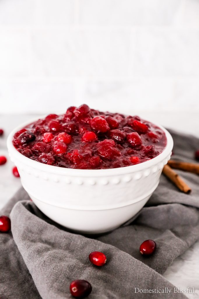 This homemade Cranberry Sauce only takes 5 ingredients and 15 minutes to make! 