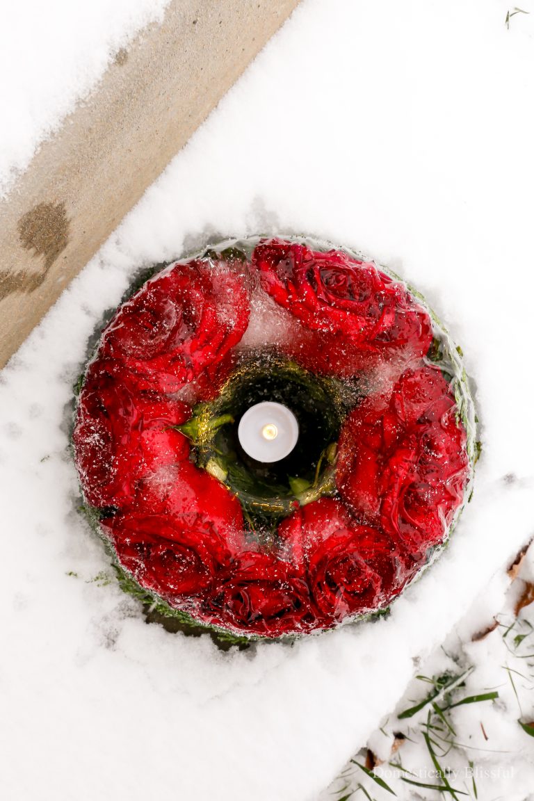This Ice Rose Candle Holder is a beautiful outdoor winter candle holder, especially when it snows.