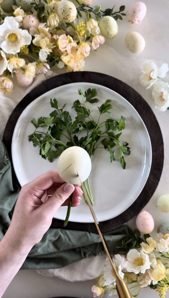 This Egg Tulip Bouquet is a fun way to display and enjoy boiled eggs this Easter & spring season.