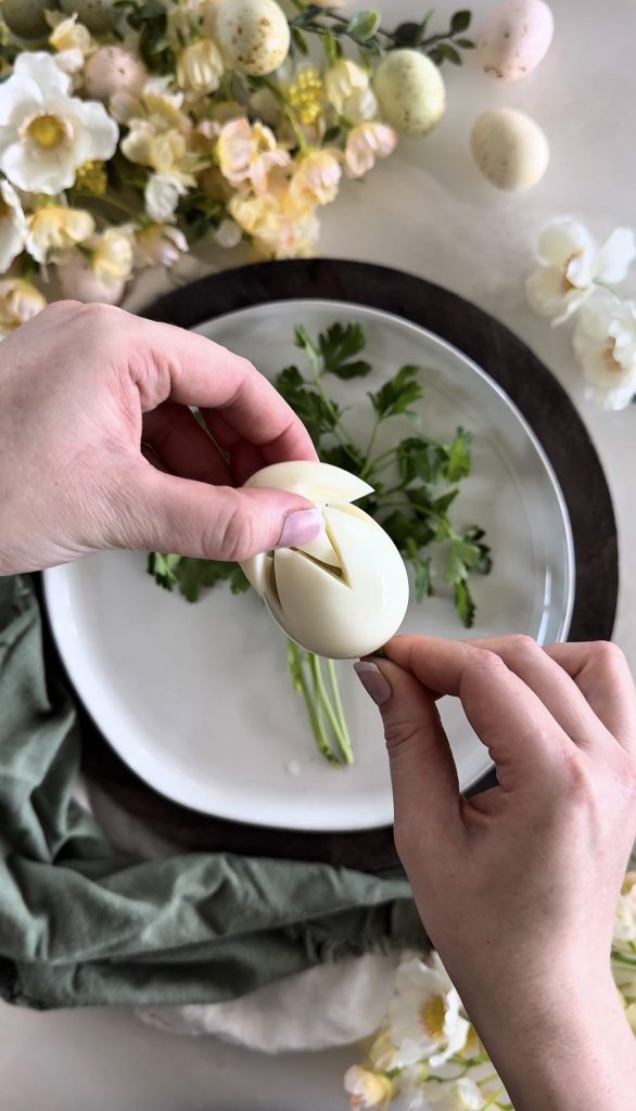 This Egg Tulip Bouquet is a fun way to display and enjoy boiled eggs this Easter & spring season.