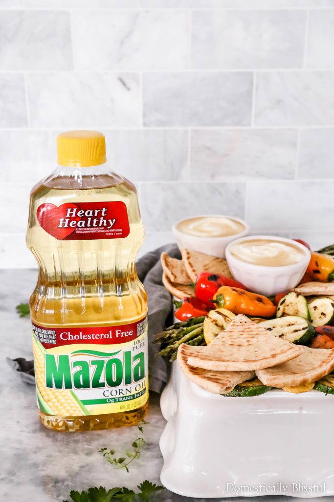 This Marinated Grilled Vegetables with whipped feta and honey is the perfect side dish for your next Mediterranean dinner. 