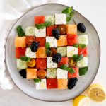 A simple Mosaic Fruit Salad that's delicious, fun for a weekend treat, and pretty to bring to a party.