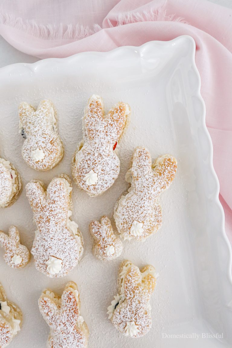 These Puff Pastry Bunnies are filled with homemade whipped cream, Nutella, and fresh berries.