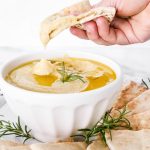 You only need 6 ingredients (no tahini) for this creamy Roasted Garlic Rosemary Hummus!
