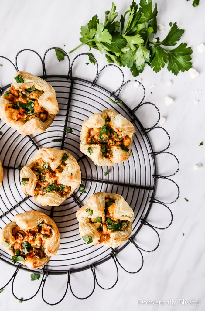  These Vegetarian Chorizo Spinach Cheese Puffs are the perfect last-minute holiday recipe that is quick & easy to create & full of flavor!