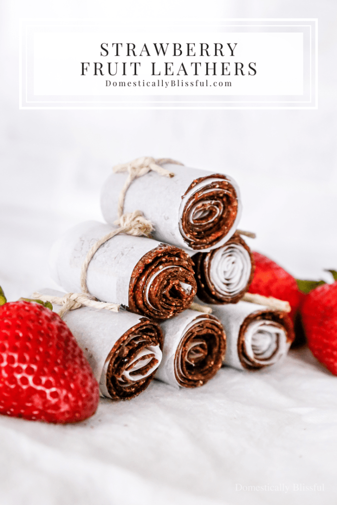 2-ingredient homemade strawberry fruit leathers that are super easy to make and that kids love.
