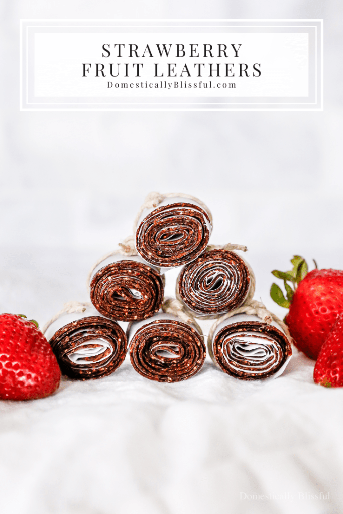 2-ingredient homemade strawberry fruit leathers that are super easy to make and that kids love.
