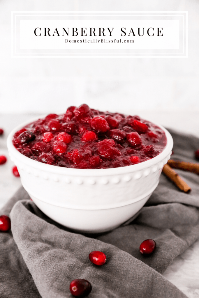This homemade Cranberry Sauce only takes 5 ingredients and 15 minutes to make! 