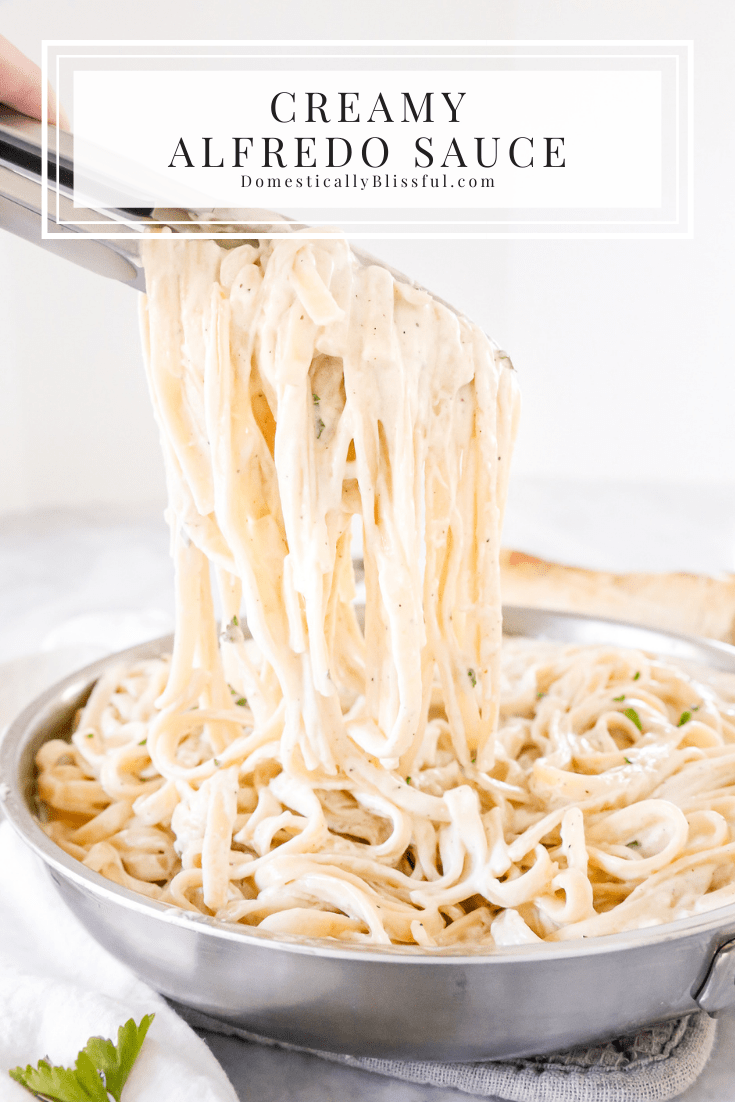 This homemade Creamy Alfredo Sauce is our family's favorite and has a secret ingredient you may not expect!