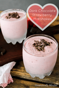 Dark Chocolate Strawberry Milkshakes