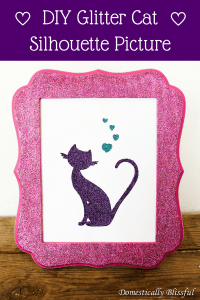 DIY Glitter Cat Silhouette Picture