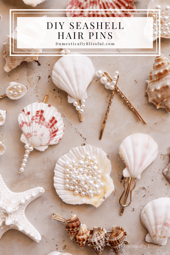 These DIY Seashell Hair Pins are a fun summer craft made with hair pins, seashells, and fake pearls.