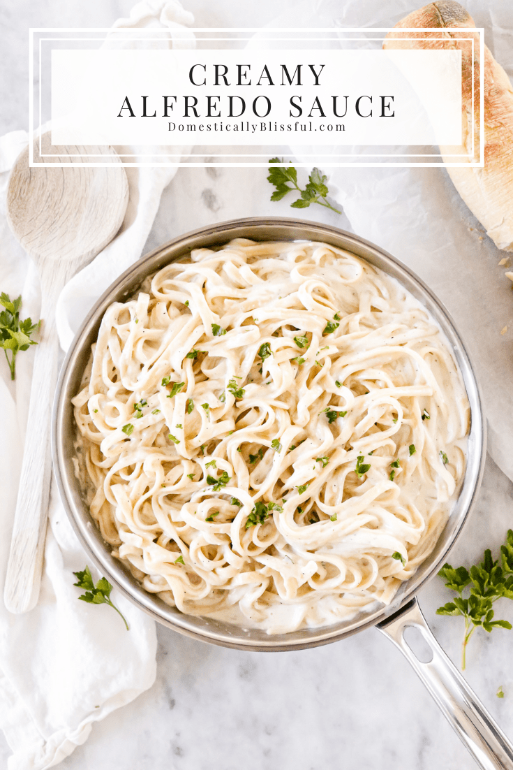 This homemade Creamy Alfredo Sauce is our family's favorite and has a secret ingredient you may not expect!