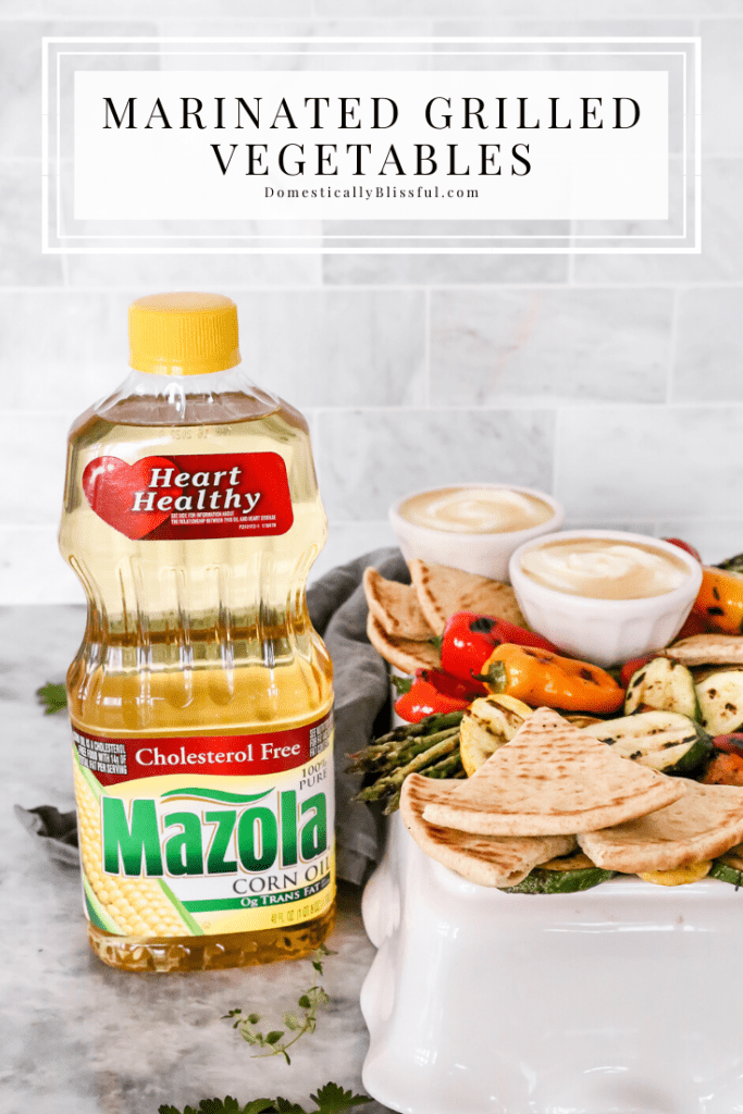 This Marinated Grilled Vegetables with whipped feta and honey is the perfect side dish for your next Mediterranean dinner. 