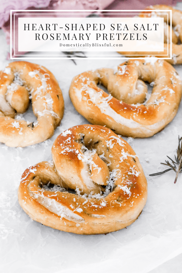 These Heart-Shaped Sea Salt Rosemary Pretzels are perfect for Valentine's Day as they are soft, salty, and oh so yummy!