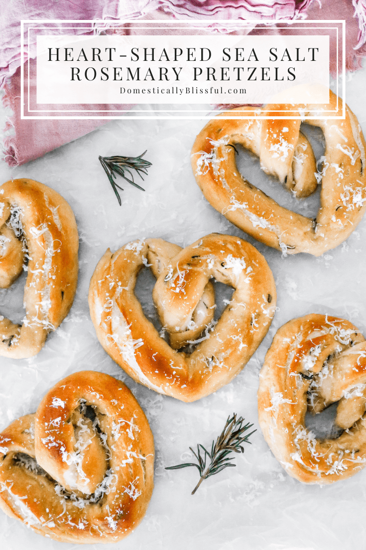 These Heart-Shaped Sea Salt Rosemary Pretzels are perfect for Valentine's Day as they are soft, salty, and oh so yummy!