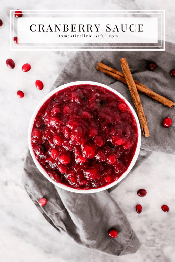 This homemade Cranberry Sauce only takes 5 ingredients and 15 minutes to make! 