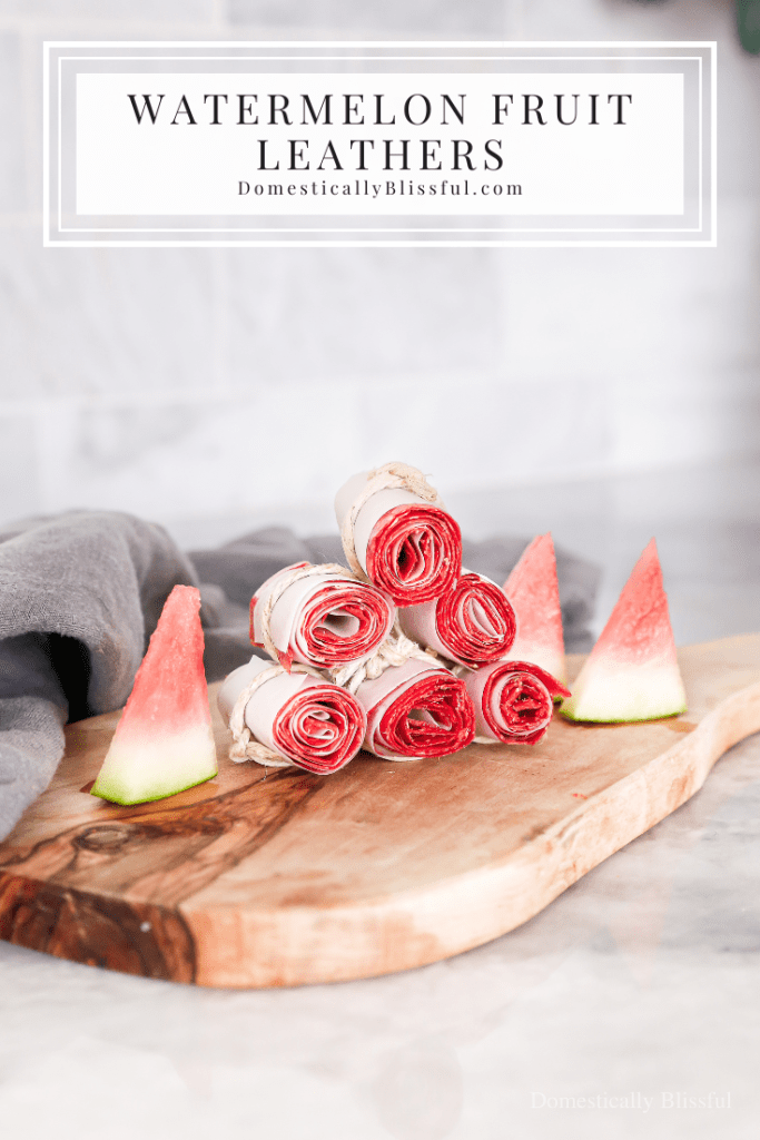 These 2-ingredient Watermelon Fruit Leathers are a fun treat to make on a rainy day with leftover watermelon.