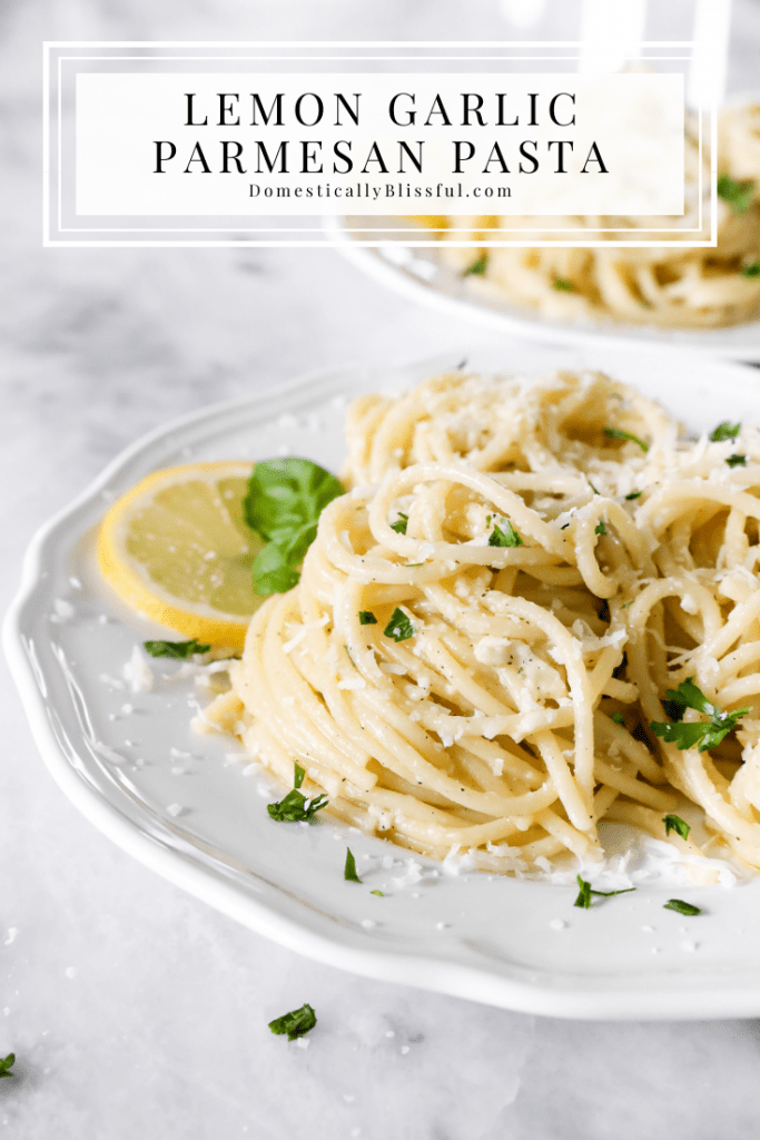 This Lemon Garlic Parmesan Pasta is full of fresh lemony flavor and is a great summer recipe to enjoy as a side dish or main meal.