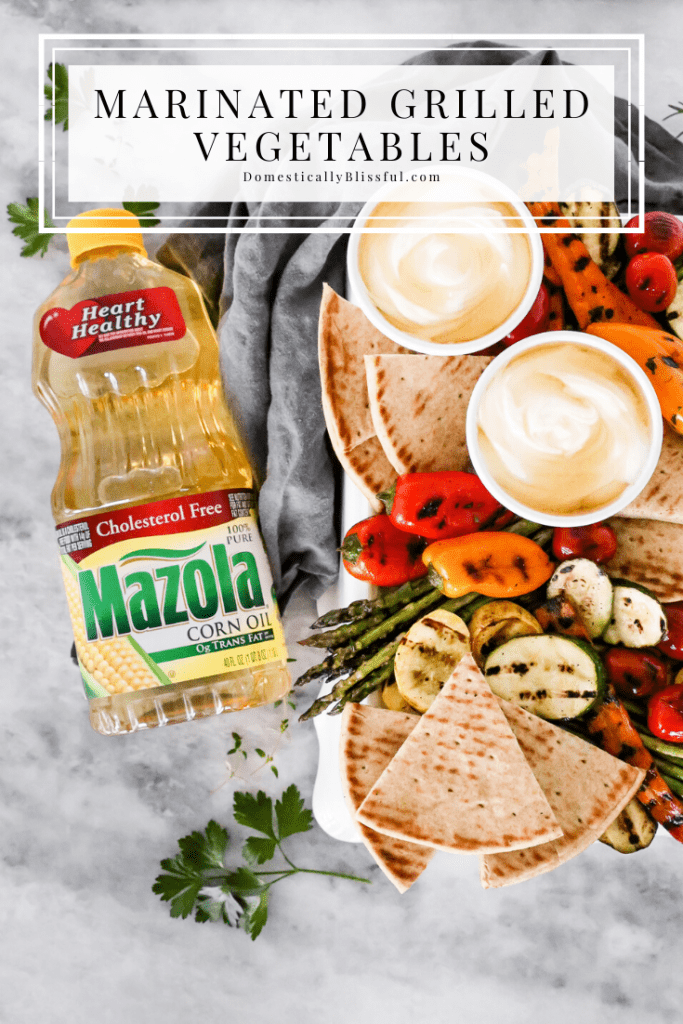 This Marinated Grilled Vegetables with whipped feta and honey is the perfect side dish for your next Mediterranean dinner. 