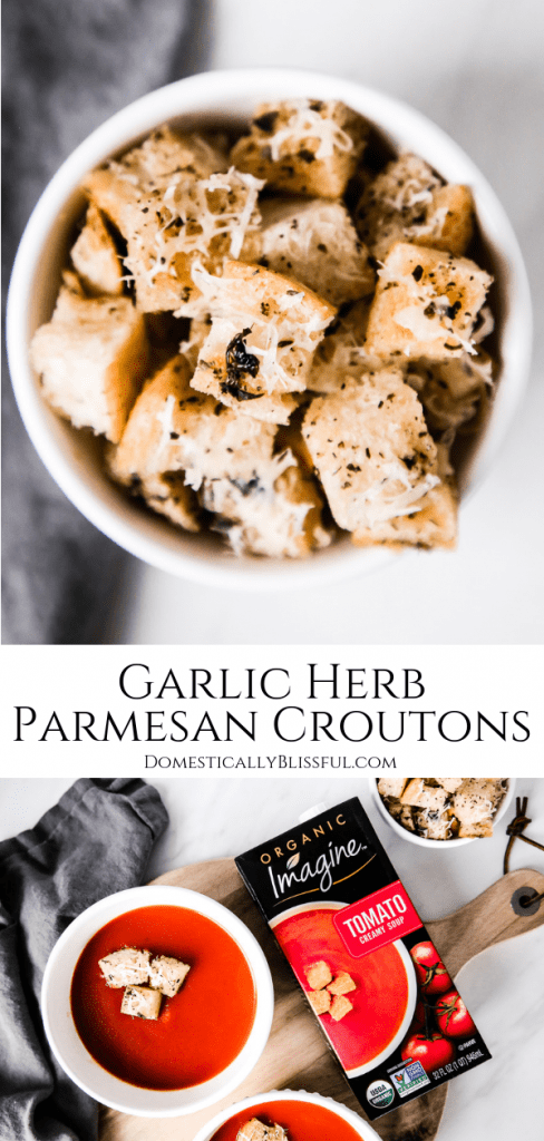 These&nbsp;Garlic Herb Parmesan Croutons are the perfect soup topper addition to your family soup night at home!&nbsp;