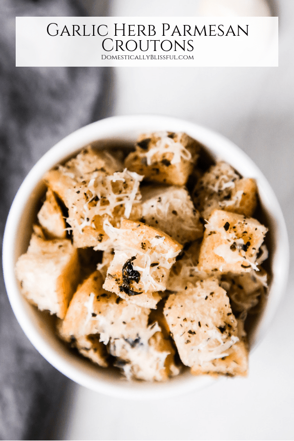 These&nbsp;Garlic Herb Parmesan Croutons are the perfect soup topper addition to your family soup night at home!&nbsp;