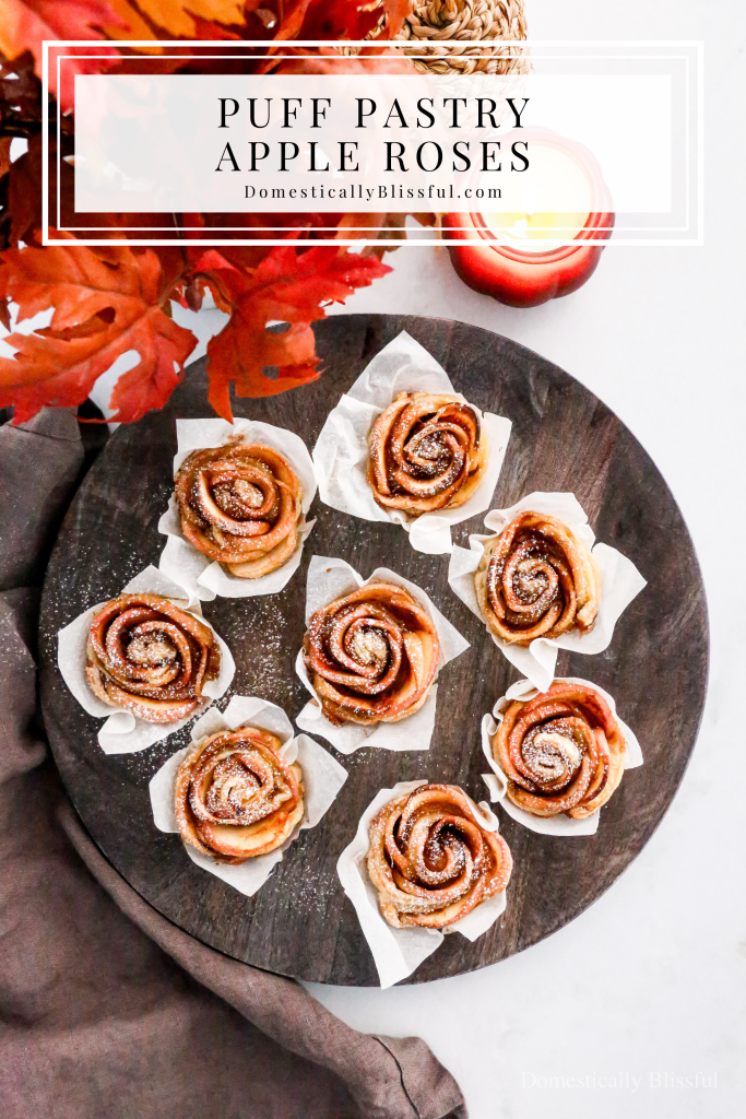 These Puff Pastry Apple Roses are a romantic and sweet fall treat that's perfect for Thanksgiving brunch or Friendsgiving dessert.