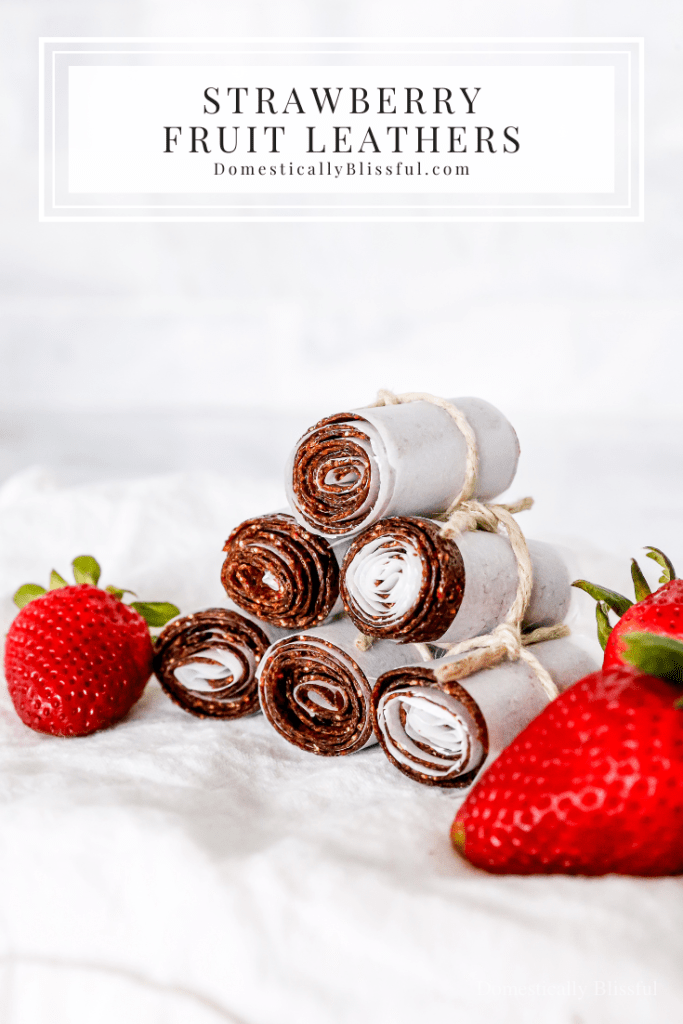 2-ingredient homemade strawberry fruit leathers that are super easy to make and that kids love.