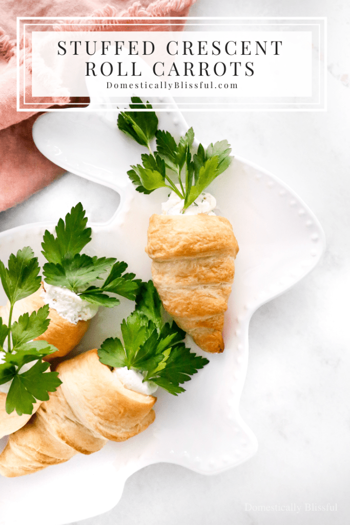 These Stuffed Crescent Roll Carrots are filled with Boursin, cream cheese, fresh parsley, and a squeeze of lemon. It is the perfect savory treat for an Easter brunch or spring party.